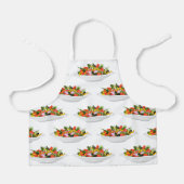 もっと食べの植物の生鮮サラダ動機レタリング エプロン (正面)