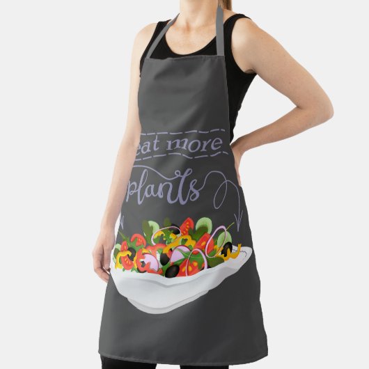 もっと食べの植物の生鮮サラダ動機レタリング エプロン (インサイチュ)