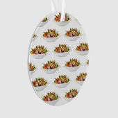 もっと食べの植物の生鮮サラダ動機レタリング オーナメント (正面)