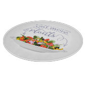 もっと食べの植物の生鮮サラダ動機レタリング カッティングボード (角)