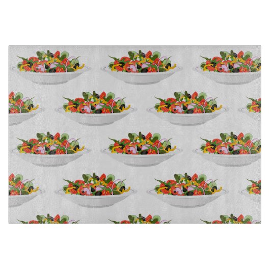 もっと食べの植物の生鮮サラダ動機レタリング カッティングボード (正面)