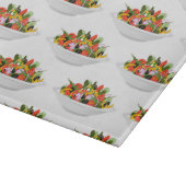 もっと食べの植物の生鮮サラダ動機レタリング カッティングボード (角)