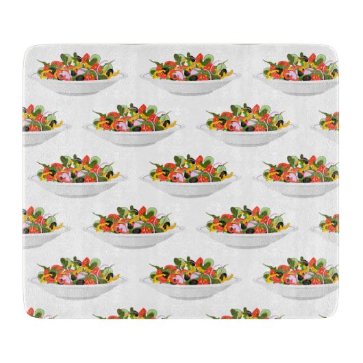 もっと食べの植物の生鮮サラダ動機レタリング カッティングボード (正面)