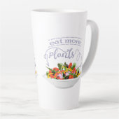 もっと食べの植物の生鮮サラダ動機レタリング カフェラテマグ (右アングル)