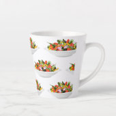 もっと食べの植物の生鮮サラダ動機レタリング カフェラテマグ (右)