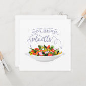もっと食べの植物の生鮮サラダ動機レタリング カード (正面/裏面インサイチュ)