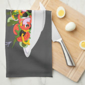もっと食べの植物の生鮮サラダ動機レタリング キッチンタオル (四つ折り)