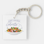 もっと食べの植物の生鮮サラダ動機レタリング キーホルダー (裏面)