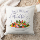 もっと食べの植物の生鮮サラダ動機レタリング クッション (ブランケット)