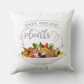 もっと食べの植物の生鮮サラダ動機レタリング クッション (裏面)