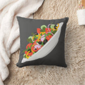 もっと食べの植物の生鮮サラダ動機レタリング クッション (ブランケット)