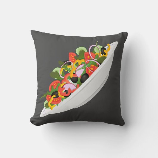 もっと食べの植物の生鮮サラダ動機レタリング クッション (正面)