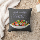 もっと食べの植物の生鮮サラダ動機レタリング クッション (ブランケット)