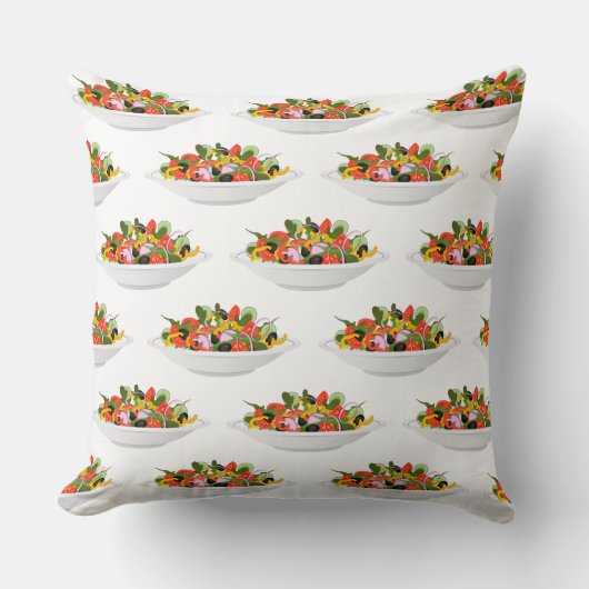 もっと食べの植物の生鮮サラダ動機レタリング クッション (正面)