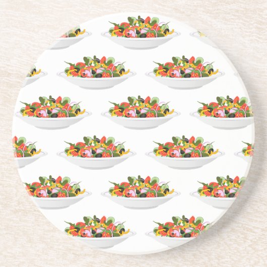 もっと食べの植物の生鮮サラダ動機レタリング コースター (正面)