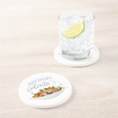 もっと食べの植物の生鮮サラダ動機レタリング コースター (側面)