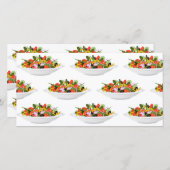 もっと食べの植物の生鮮サラダ動機レタリング サンキューカード (正面/裏面)