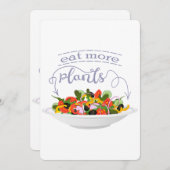 もっと食べの植物の生鮮サラダ動機レタリング サンキューカード (正面/裏面)