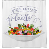 もっと食べの植物の生鮮サラダ動機レタリング シャワーカーテン (正面)