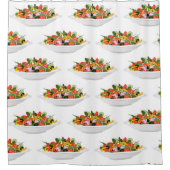 もっと食べの植物の生鮮サラダ動機レタリング シャワーカーテン (正面)