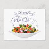 もっと食べの植物の生鮮サラダ動機レタリング シーズンポストカード (正面)