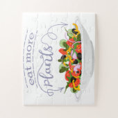 もっと食べの植物の生鮮サラダ動機レタリング ジグソーパズル (縦)