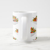 もっと食べの植物の生鮮サラダ動機レタリング ジャンボコーヒーマグカップ (裏面)