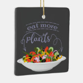 もっと食べの植物の生鮮サラダ動機レタリング セラミックオーナメント (右)