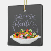 もっと食べの植物の生鮮サラダ動機レタリング セラミックオーナメント (左)
