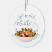 もっと食べの植物の生鮮サラダ動機レタリング セラミックオーナメント (左)