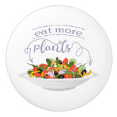 もっと食べの植物の生鮮サラダ動機レタリング セラミックノブ (正面)