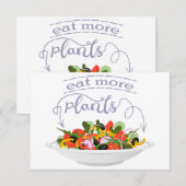 もっと食べの植物の生鮮サラダ動機レタリング セーブザデート (正面/裏面)