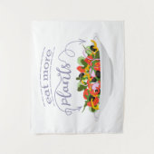 もっと食べの植物の生鮮サラダ動機レタリング タペストリー (正面)