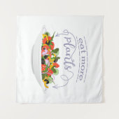 もっと食べの植物の生鮮サラダ動機レタリング タペストリー (正面(横))