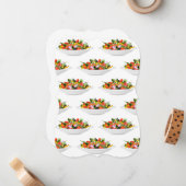 もっと食べの植物の生鮮サラダ動機レタリング ノートカード (正面/裏面インサイチュ)