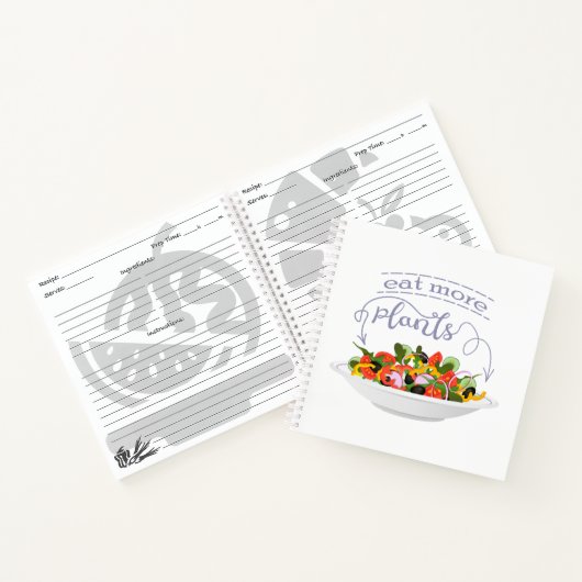 もっと食べの植物の生鮮サラダ動機レタリング ノートブック (内部)