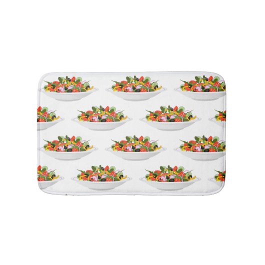 もっと食べの植物の生鮮サラダ動機レタリング バスマット (正面)