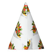 もっと食べの植物の生鮮サラダ動機レタリング パーティーハット (裏面)