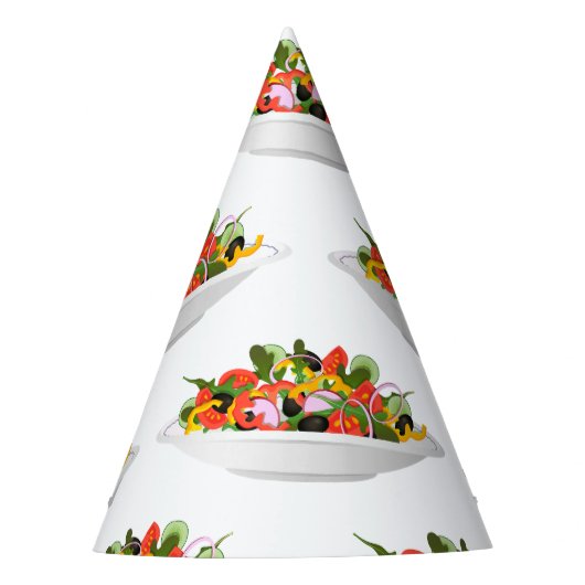もっと食べの植物の生鮮サラダ動機レタリング パーティーハット (正面)