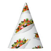 もっと食べの植物の生鮮サラダ動機レタリング パーティーハット (左)