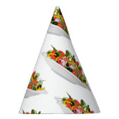 もっと食べの植物の生鮮サラダ動機レタリング パーティーハット (右)