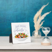 もっと食べの植物の生鮮サラダ動機レタリング フォトプラーク (インサイチュ)