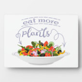 もっと食べの植物の生鮮サラダ動機レタリング フォトプラーク (正面)