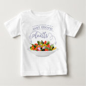 もっと食べの植物の生鮮サラダ動機レタリング ベビーTシャツ (正面)