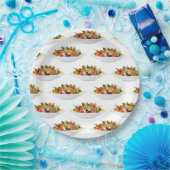 もっと食べの植物の生鮮サラダ動機レタリング ペーパープレート (パーティー)