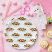 もっと食べの植物の生鮮サラダ動機レタリング ペーパープレート (パーティー)