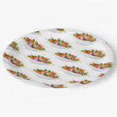 もっと食べの植物の生鮮サラダ動機レタリング ペーパープレート (アングル)