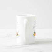 もっと食べの植物の生鮮サラダ動機レタリング ボーンチャイナマグカップ (裏面)