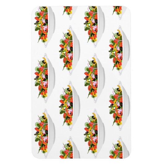 もっと食べの植物の生鮮サラダ動機レタリング マグネット (縦)