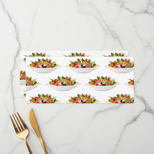 もっと食べの植物の生鮮サラダ動機レタリング メニュー (正面/裏面インサイチュ)